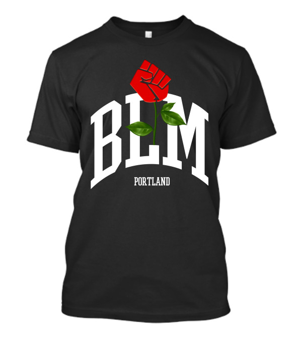 BLM Portland Red Fist Flower Emblem T-Shirt