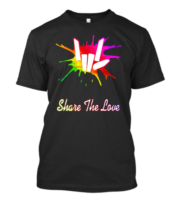Share The Love Rainbow Rock Hand Gesture T-Shirt