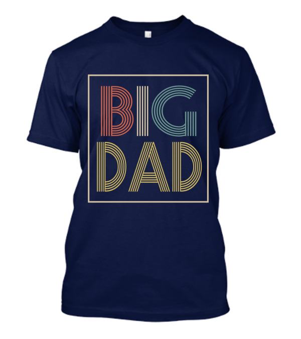 BIG DAD Retro Striped Typography T-Shirt