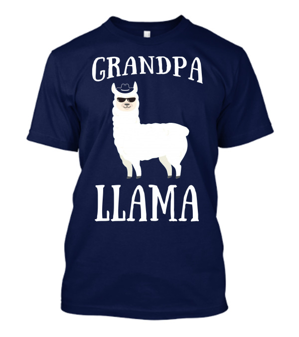 GRANDPA LLAMA Cool Hat Sunglasses T-Shirt