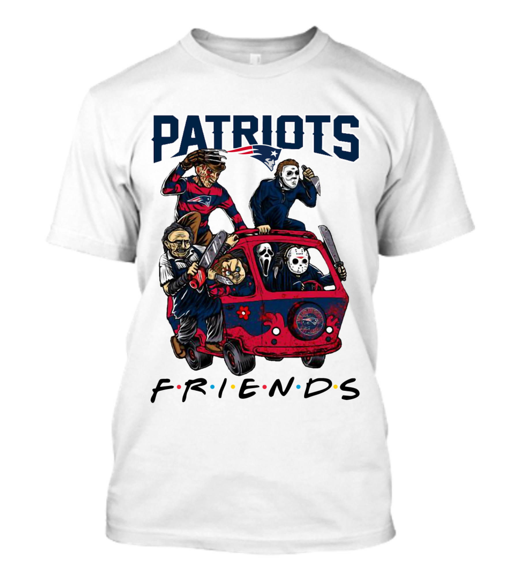 Patriots Friends Halloween Horror Icons In New England Team Van T-Shirt