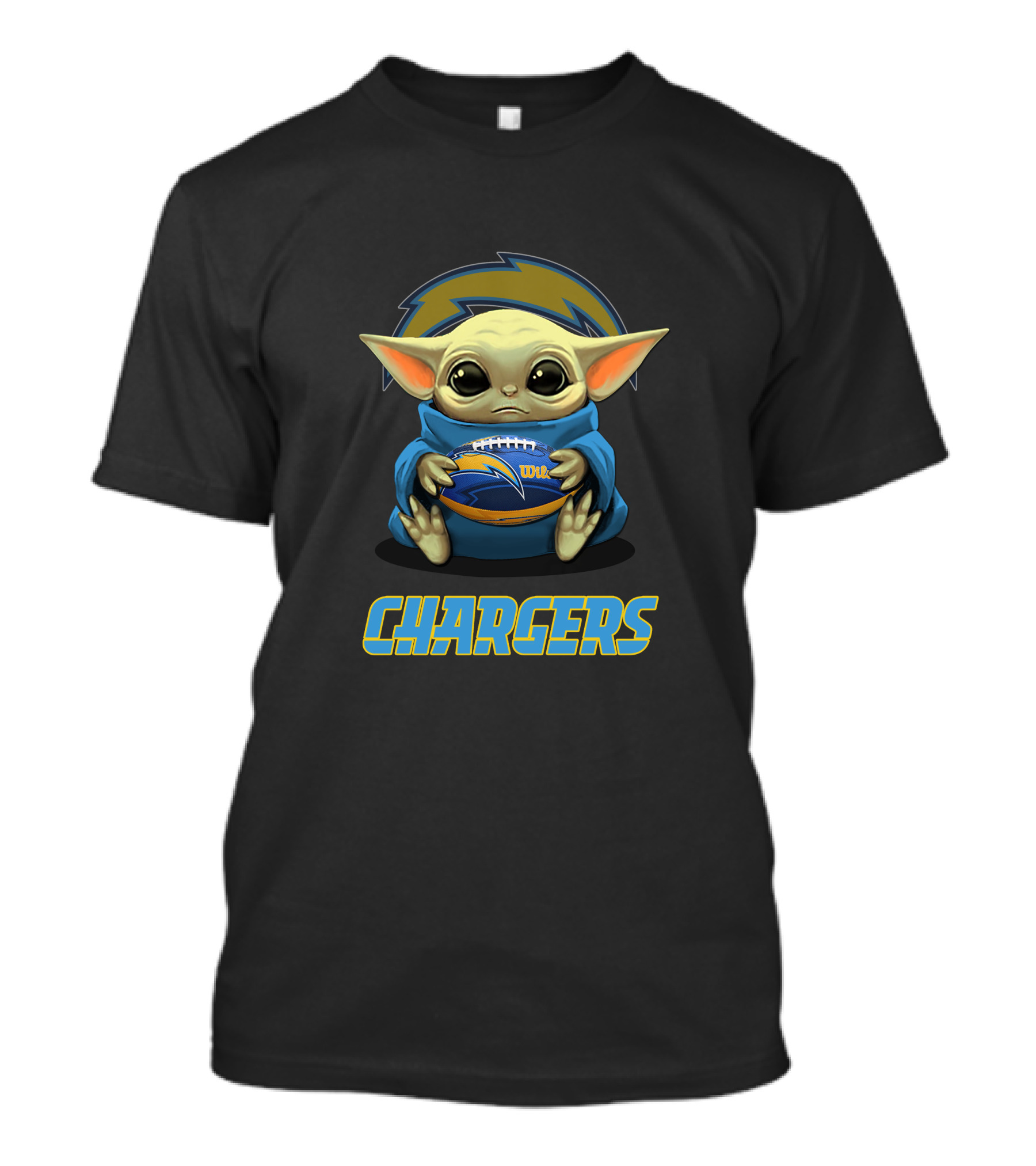 Los Angeles Chargers Baby Yoda Football Fan T-Shirt