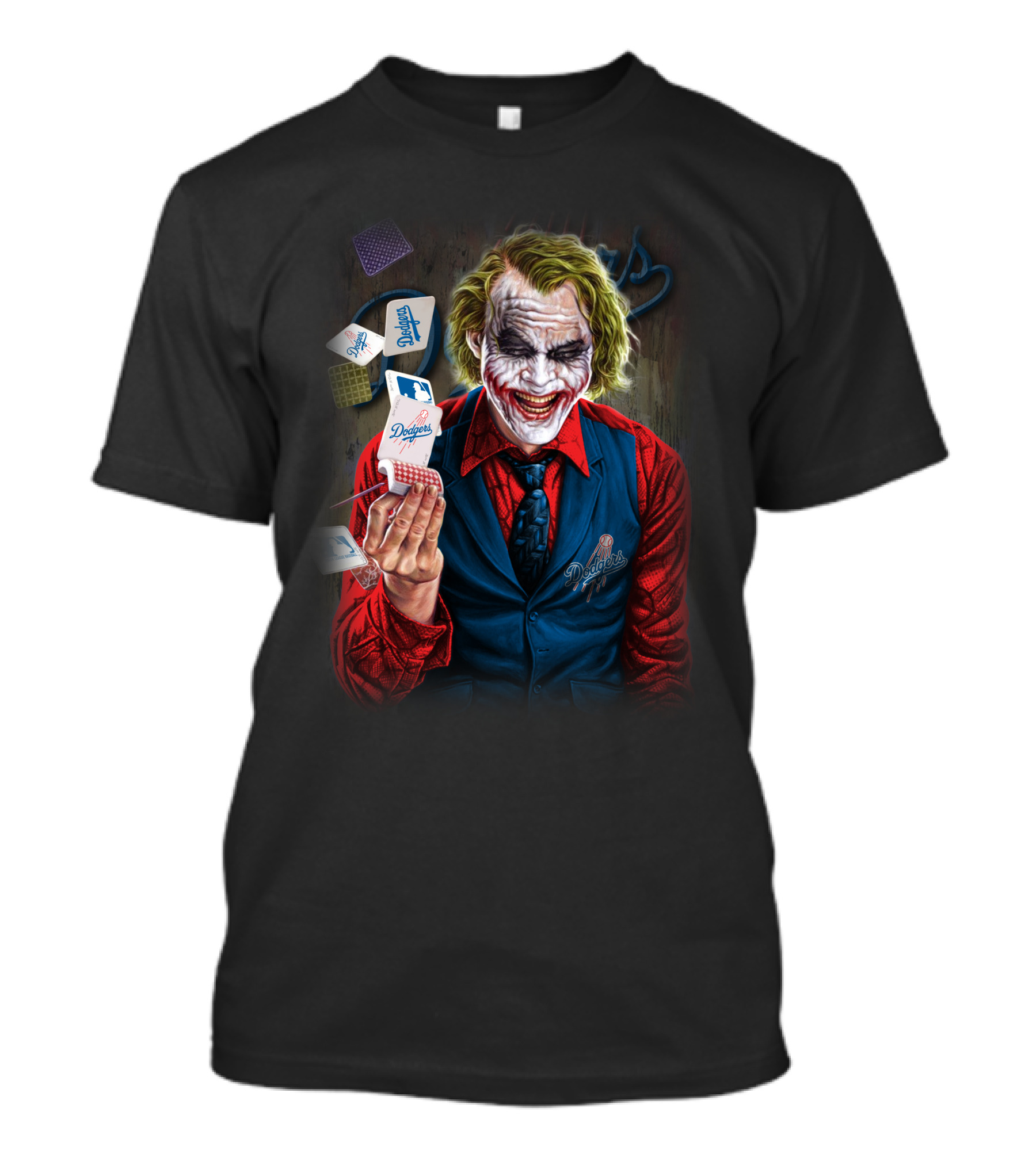 Los Angeles Dodgers Joker Playing Cards Smiling Face T-Shirt