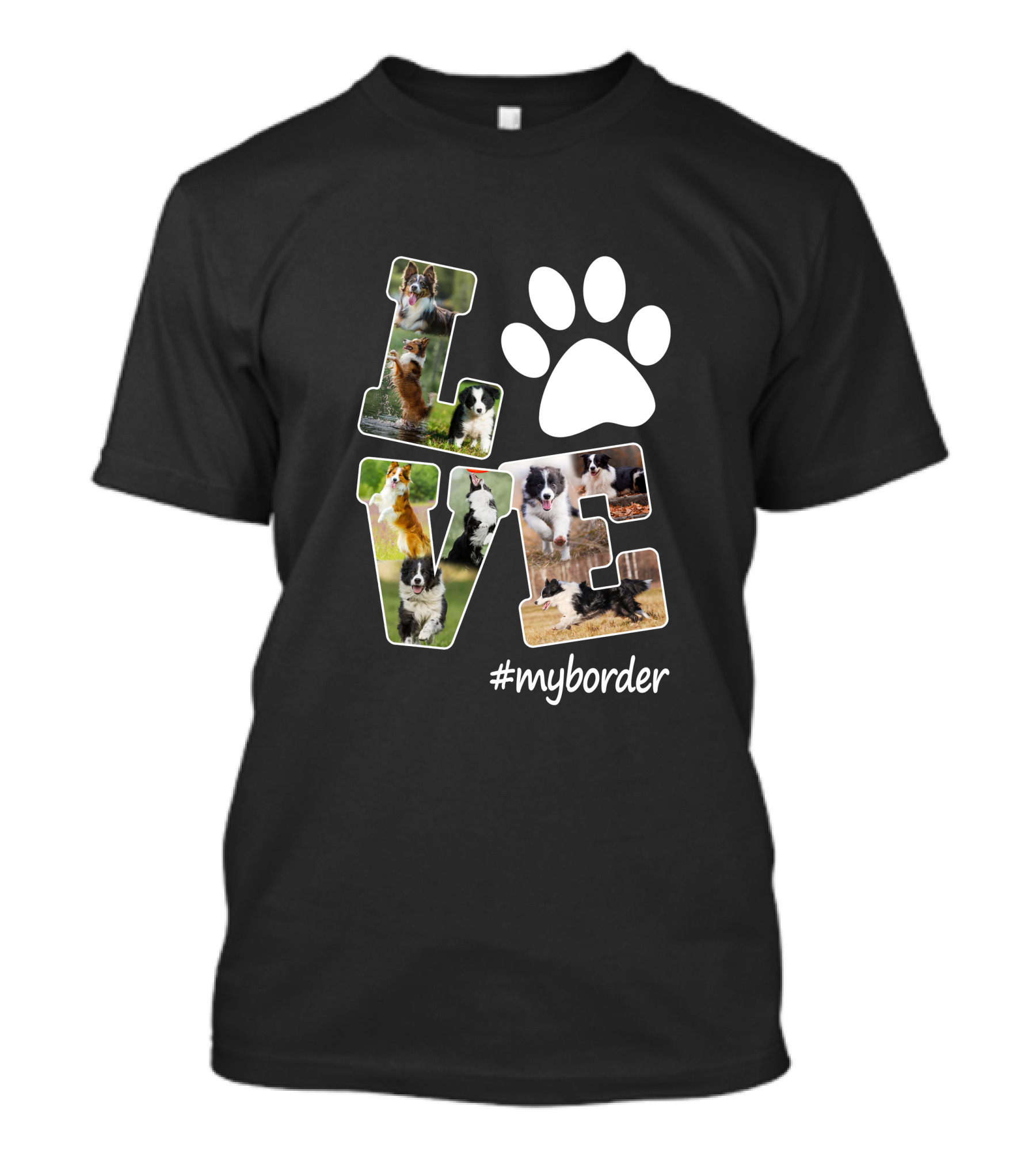 LOVE Paw Print Border Collie #myborder T-Shirt
