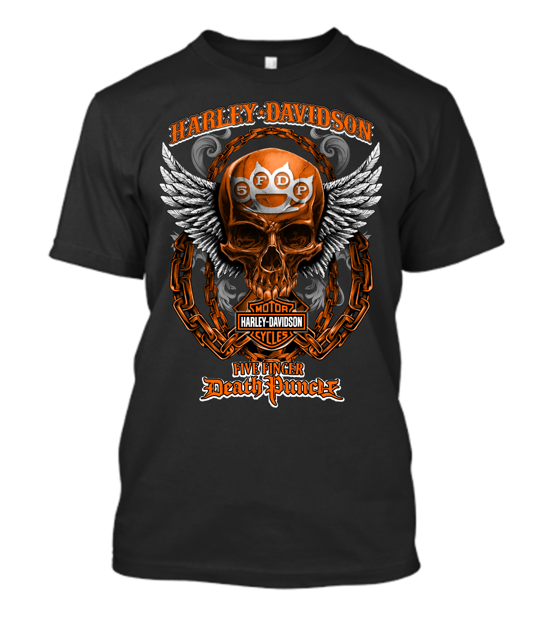 Harley Davidson Five Finger Death Punch Motor Cycles Skull 5Fdp T-Shirt