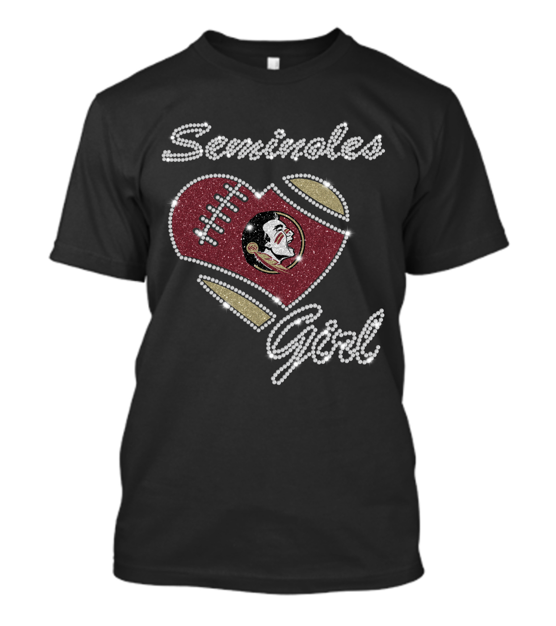 Seminoles Girl Heart Football T-Shirt