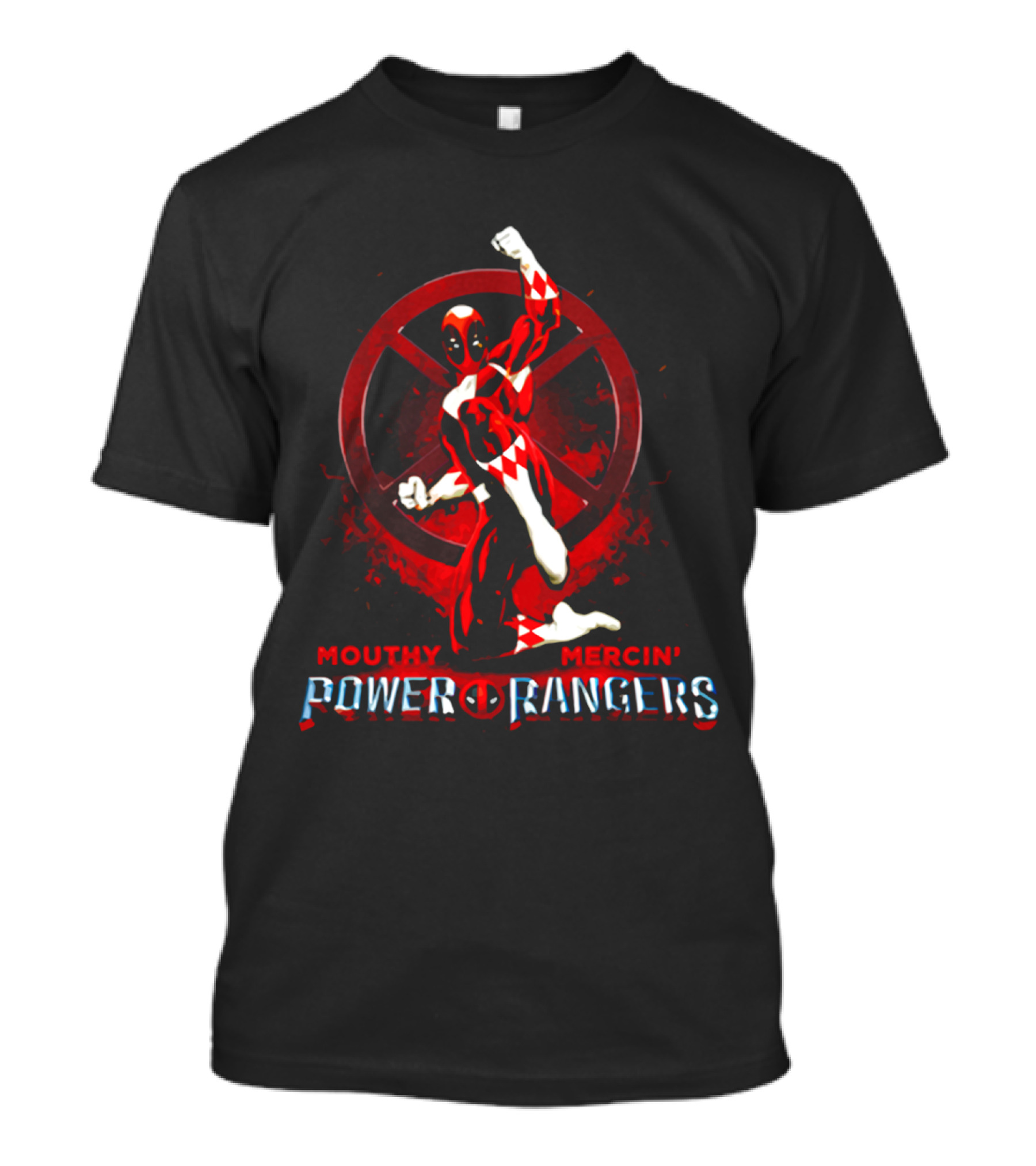 Mouthy Mercin' Power Of Rangers Crossover With Deadpool T-Shirt