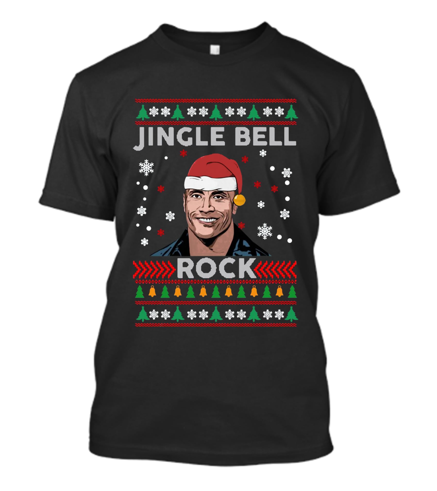 Jingle Bell Rock Dwayne Johnson Santa Christmas T-Shirt
