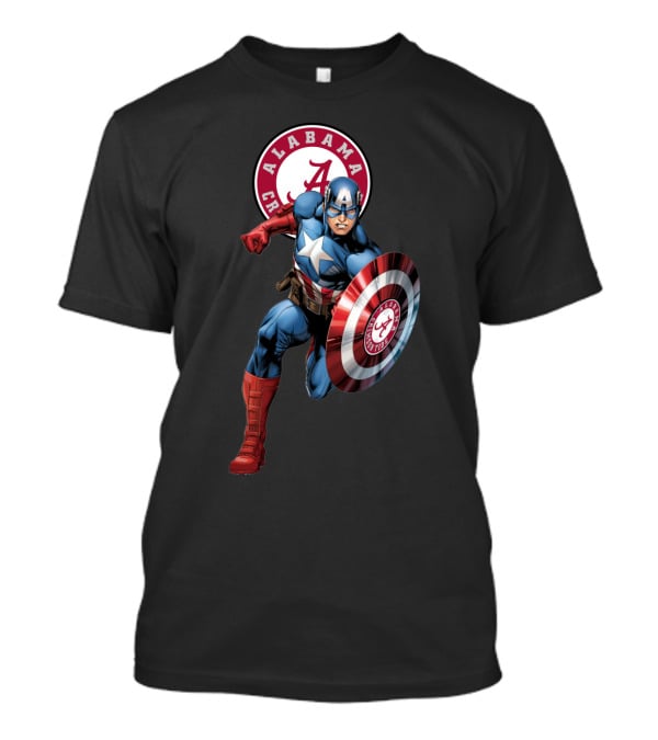 Alabama Crimson Tide Captain America Shield T-Shirt