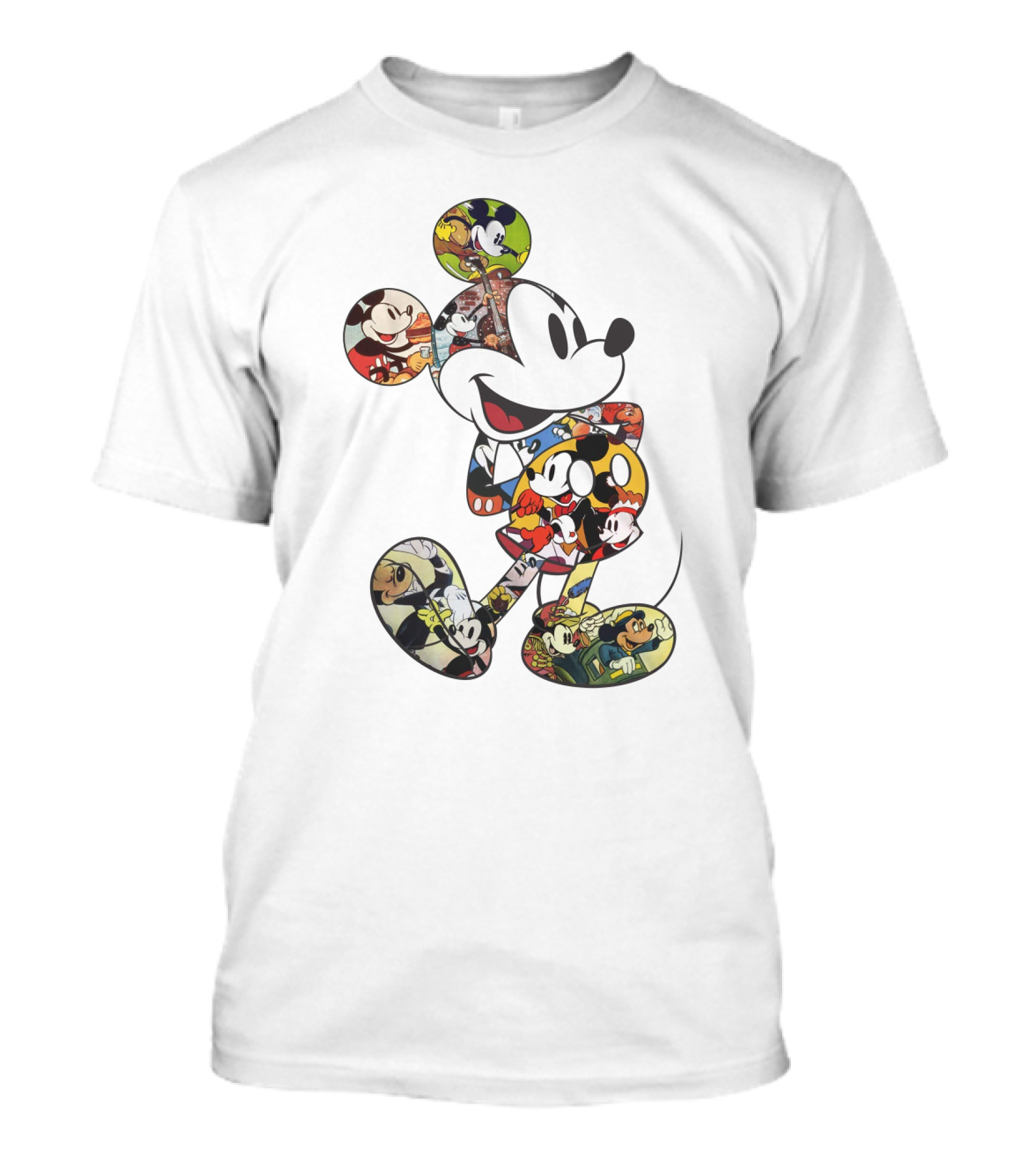 Disney Mickey Mouse Collage Vintage Comic Style T-Shirt