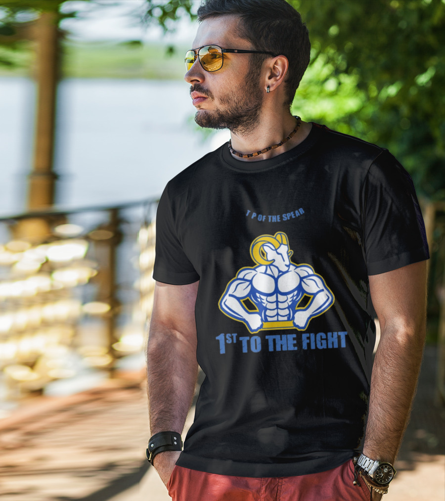 T P Of The Spear 1st To The Fight Muscular Ram T-Shirt