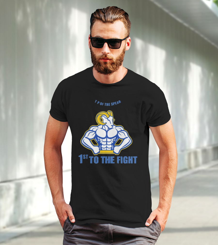 T P Of The Spear 1st To The Fight Muscular Ram T-Shirt