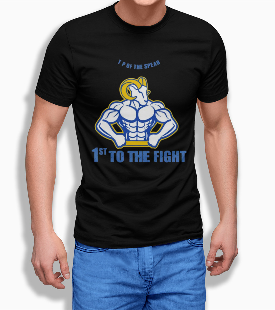T P Of The Spear 1st To The Fight Muscular Ram T-Shirt