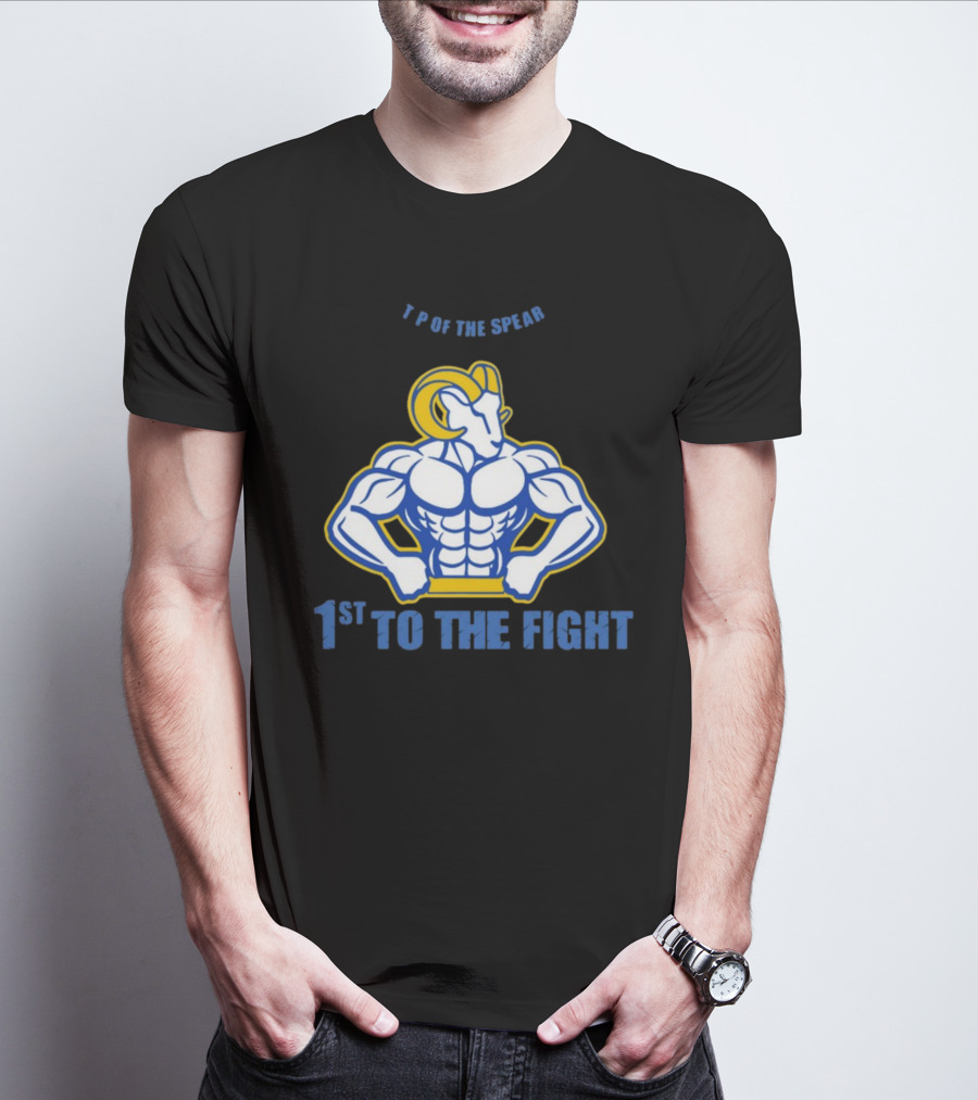 T P Of The Spear 1st To The Fight Muscular Ram T-Shirt