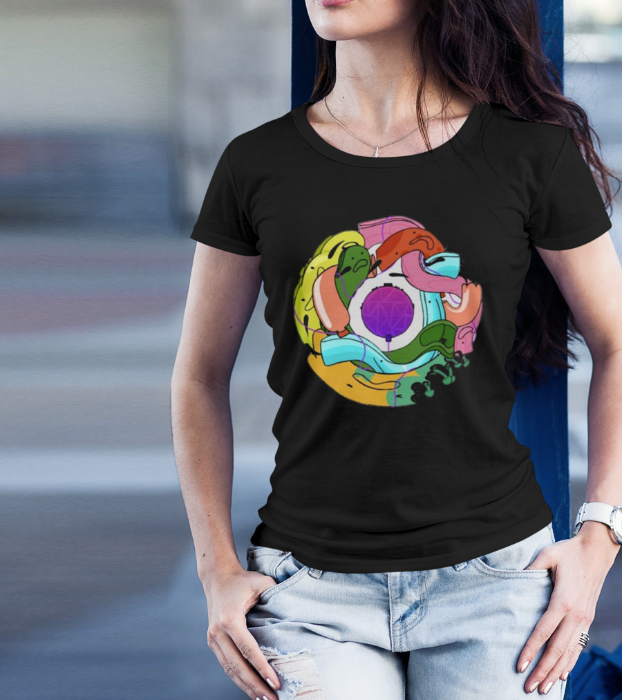 Long Ones Colorful Abstract Circular T-Shirt