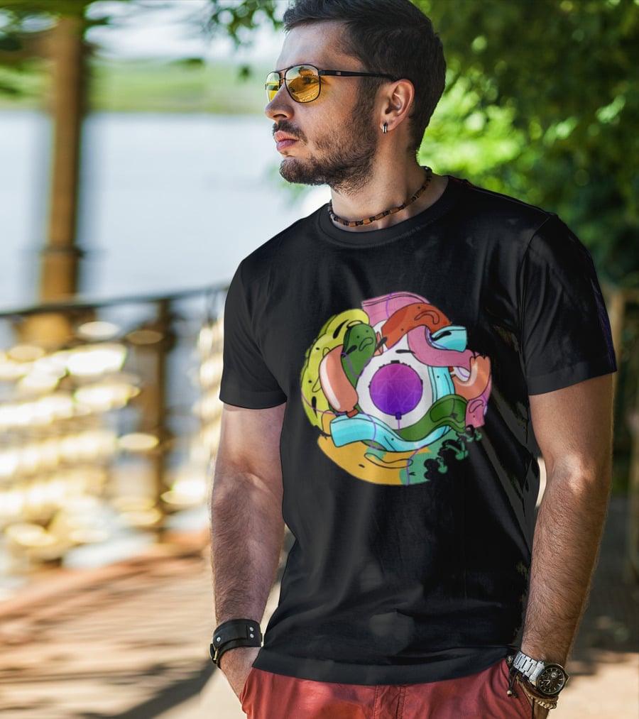 Long Ones Colorful Abstract Circular T-Shirt