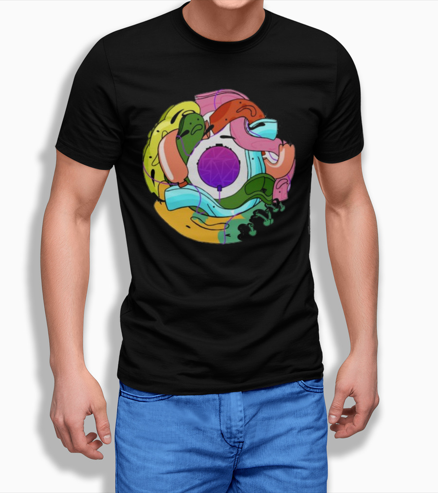 Long Ones Colorful Abstract Circular T-Shirt