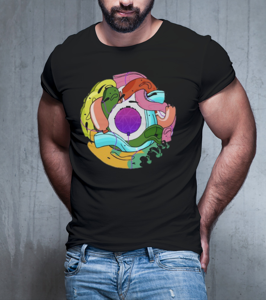 Long Ones Colorful Abstract Circular T-Shirt
