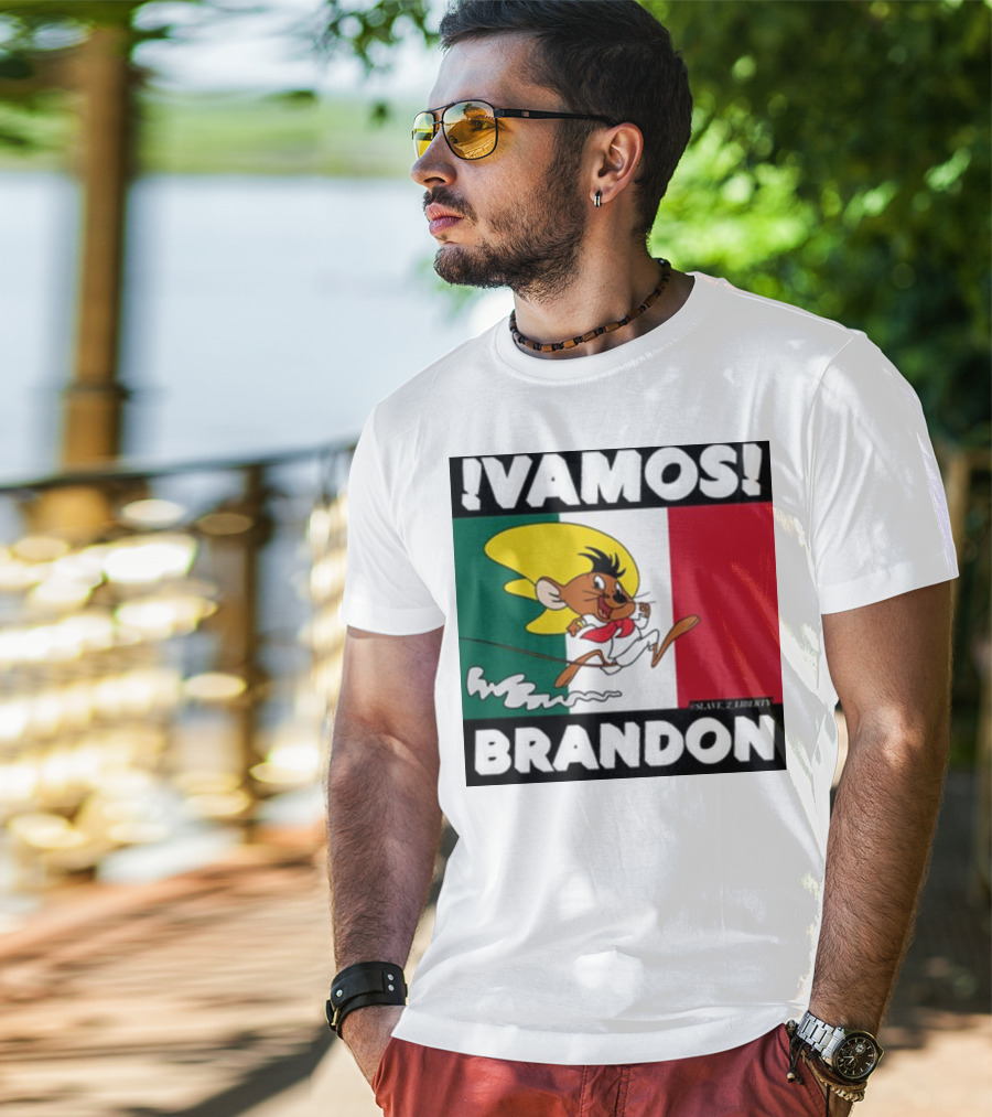 Vamos Brandon Mouse Mexican Flag T-Shirt