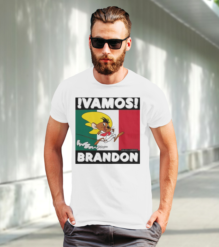 Vamos Brandon Mouse Mexican Flag T-Shirt
