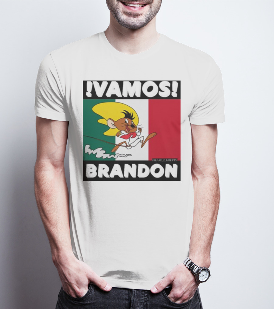 Vamos Brandon Mouse Mexican Flag T-Shirt