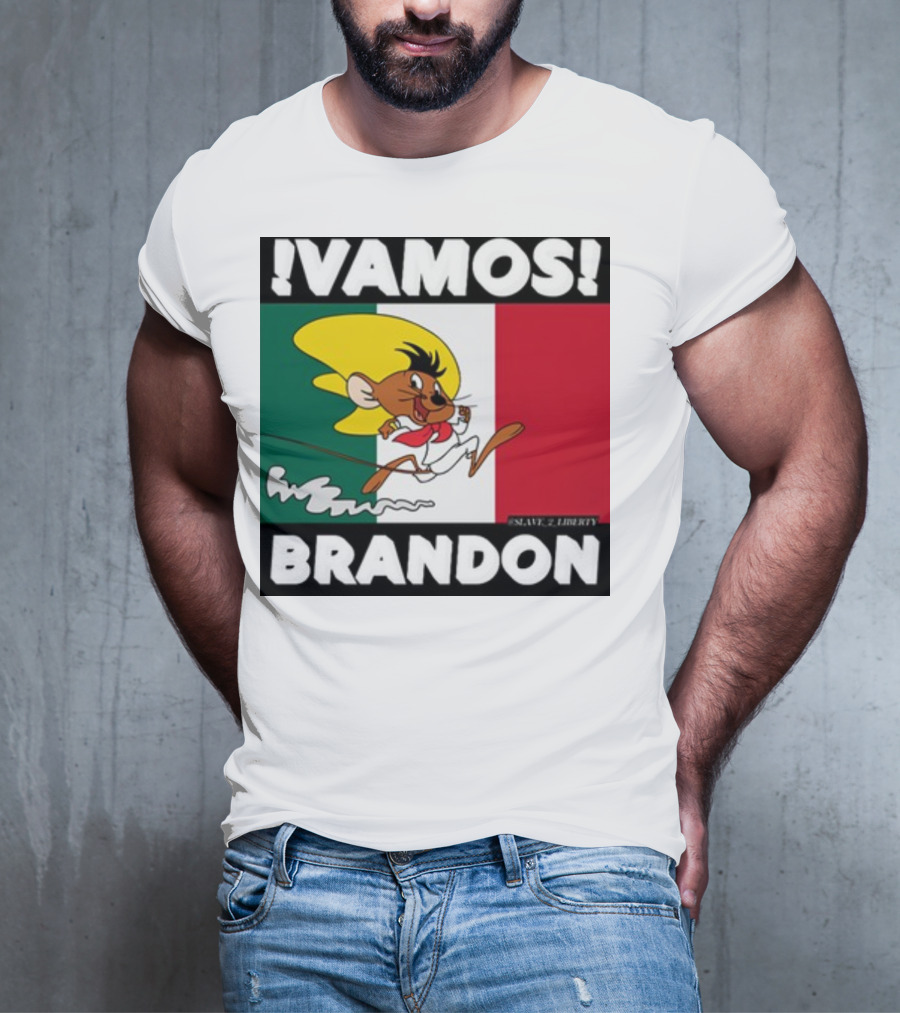 Vamos Brandon Mouse Mexican Flag T-Shirt