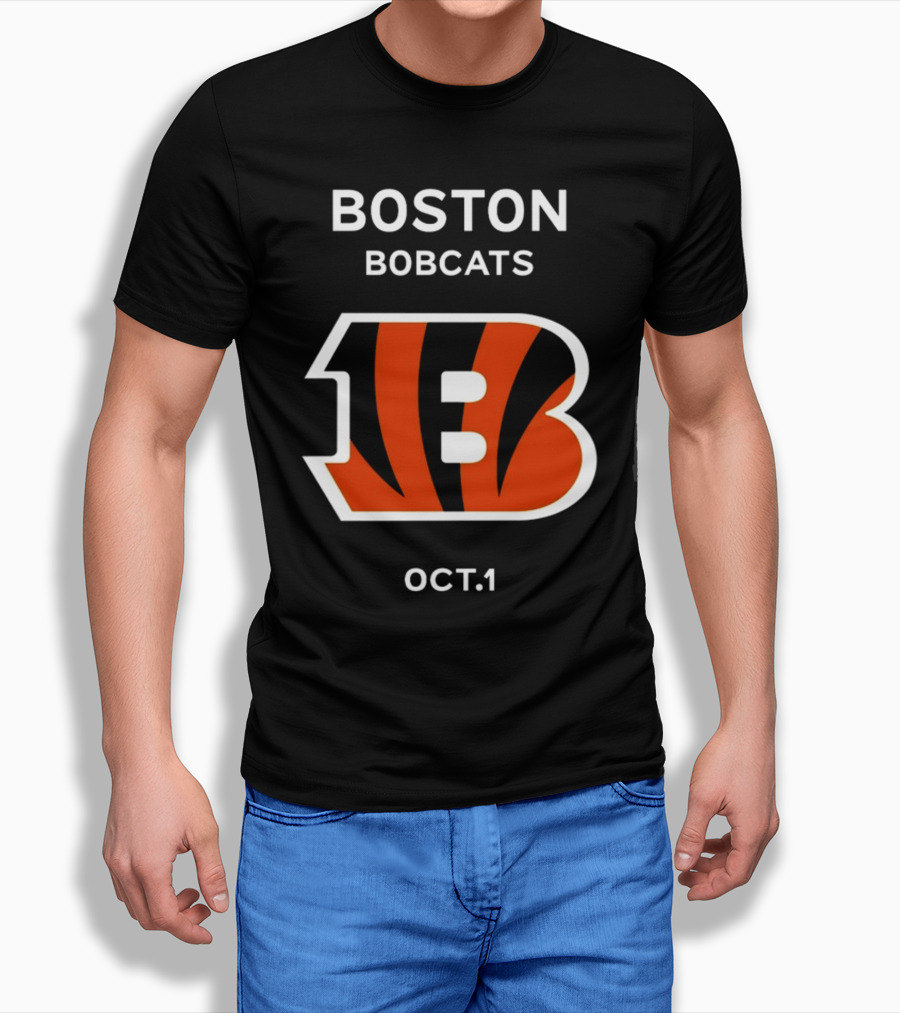 Boston Bobcats B Logo Oct 1 Tiger Stripes T-Shirt