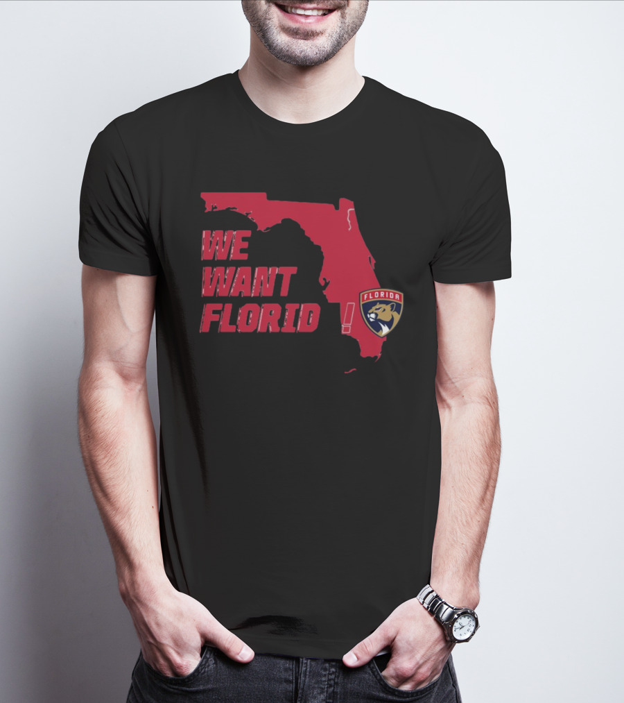 We Want Florida Panthers Map T-Shirt