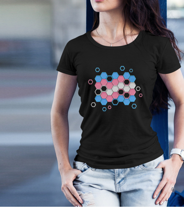 ItsBizabizow Prismatic Pride Trans Iconic Hexagonal T-Shirt