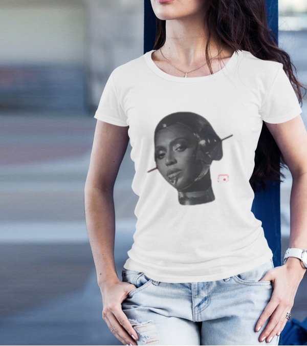 Beyoncé Sorayama Robotic Portrait With Neon B T-Shirt