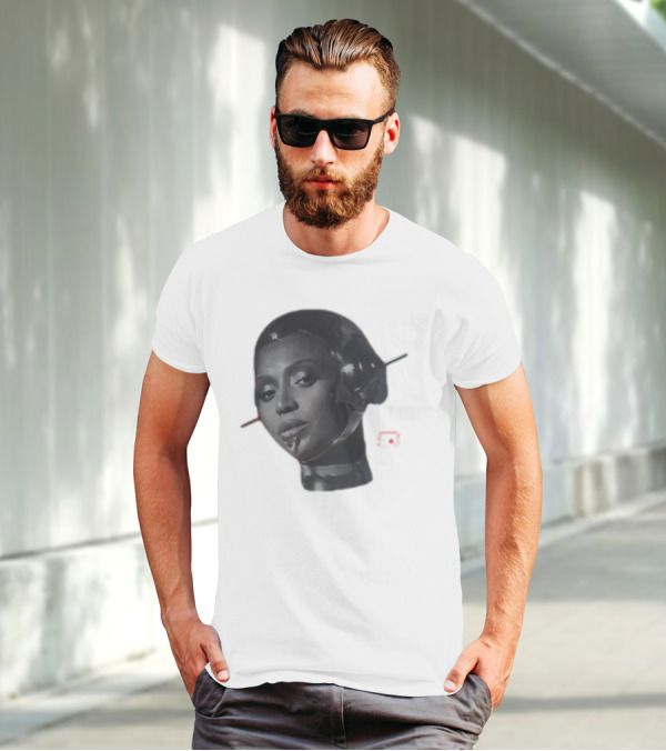 Beyoncé Sorayama Robotic Portrait With Neon B T-Shirt