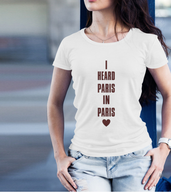 Sabrina Carpenter I Heard Paris In Paris Heart T-Shirt