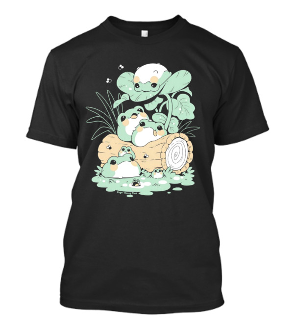 Sugoi Bunbu Shop Blob Frogs Log And Leaves T-Shirt