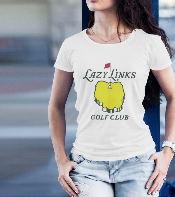 Lazy Links Golf Club Yellow Green Island Flag Green T-Shirt