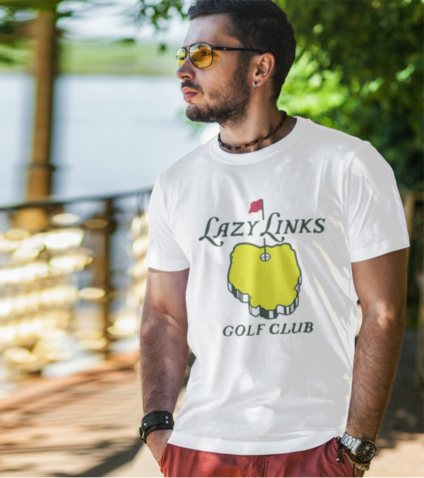 Lazy Links Golf Club Yellow Green Island Flag Green T-Shirt