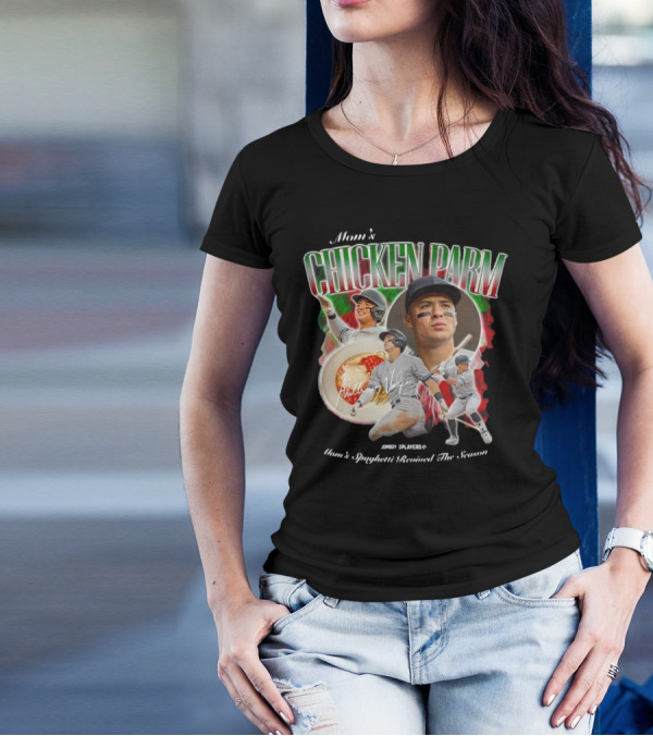 Mom's Chicken Parm Mom's Spaghetti Revived The Season Jomboy Players Baseball Iconic T-Shirt