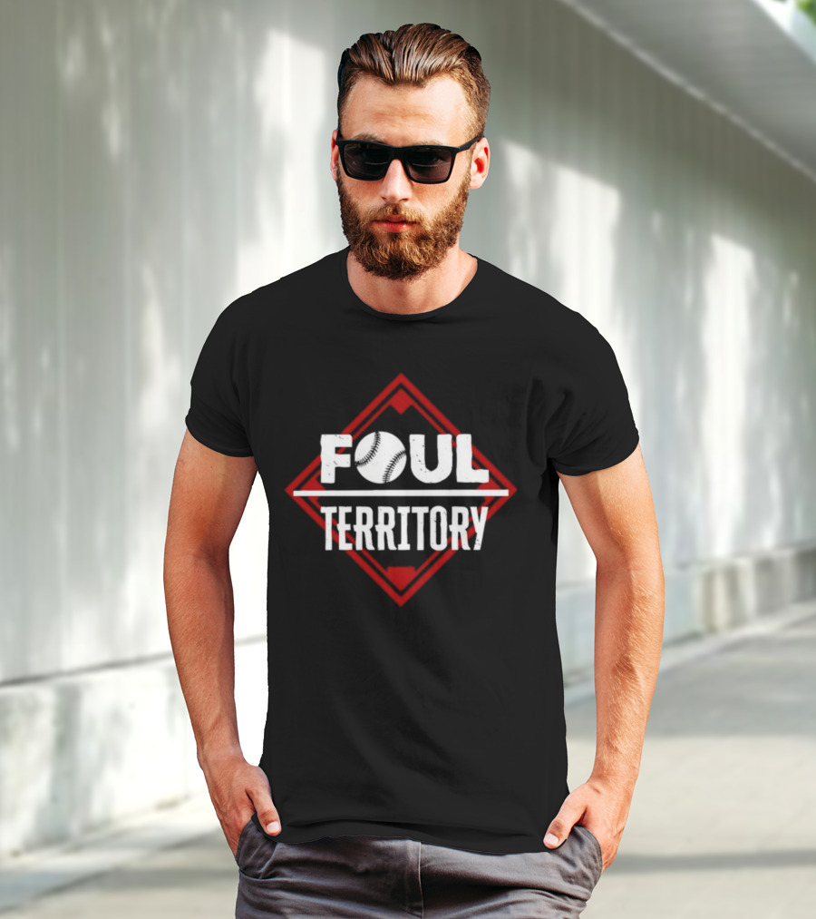 Foul Territory Baseball Diamond Red T-Shirt