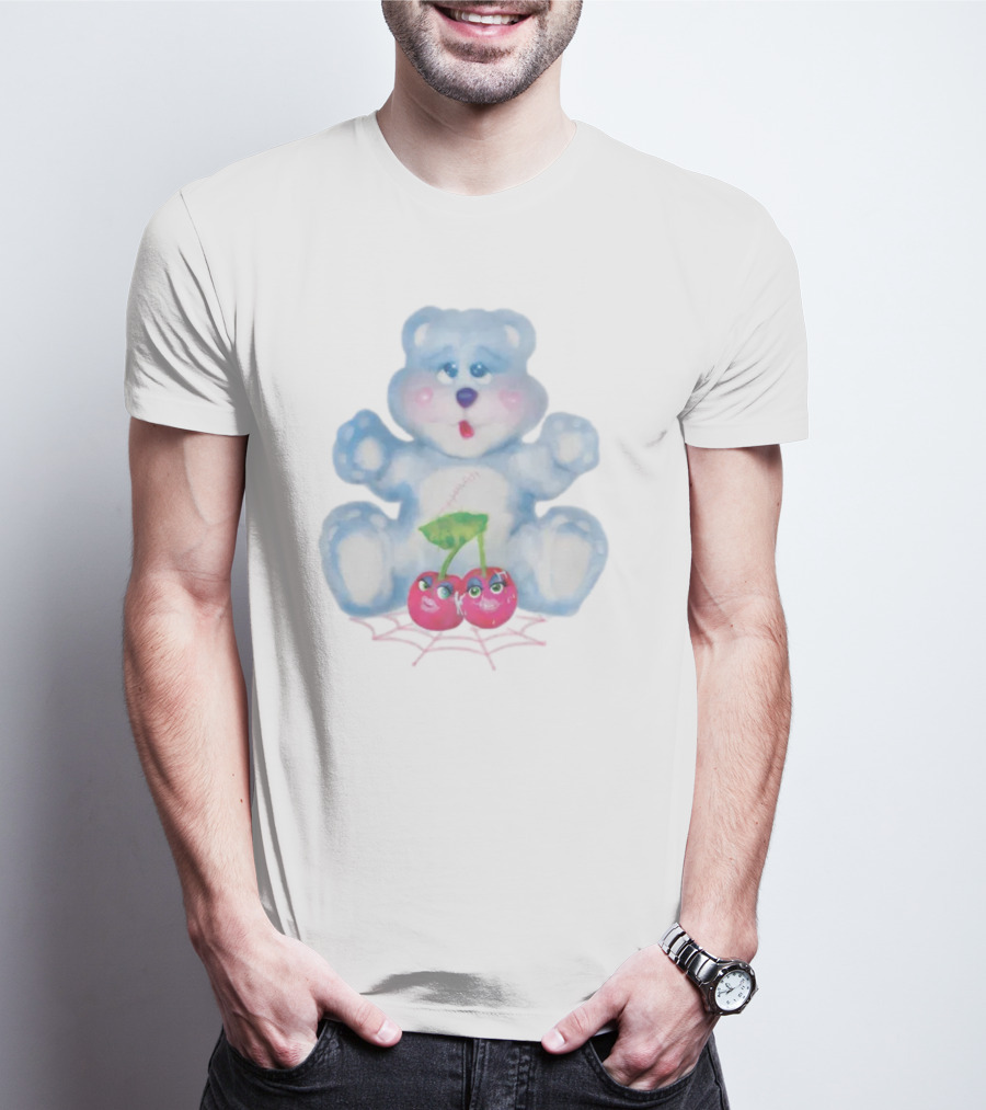 Brooke Candy Blue Teddy With Cherry And Spiderweb T-Shirt