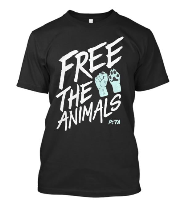 FREE THE ANIMALS PETA Fist And Paw T-Shirt