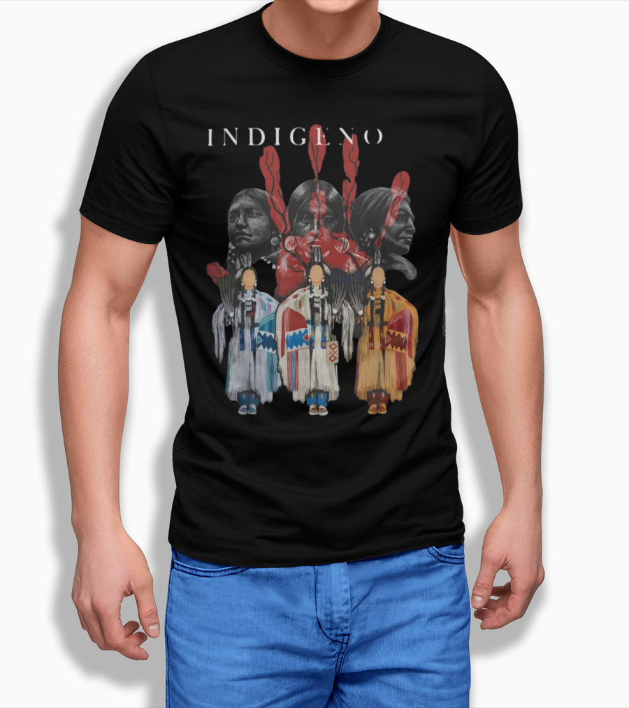 INDIGENO Native American Indigenous Red Hand Indian Ravens T-Shirt