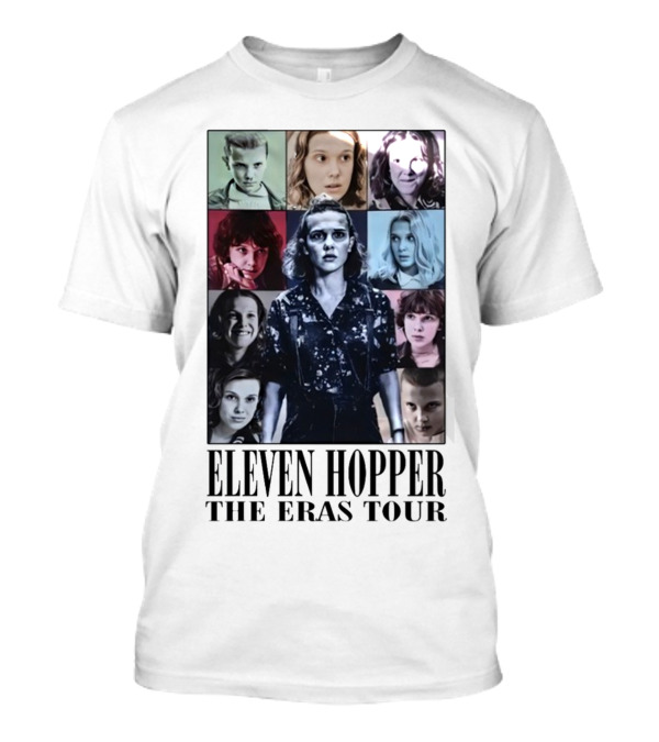 Eleven Hopper The Eras Tour With Iconic Characters Grid T-Shirt