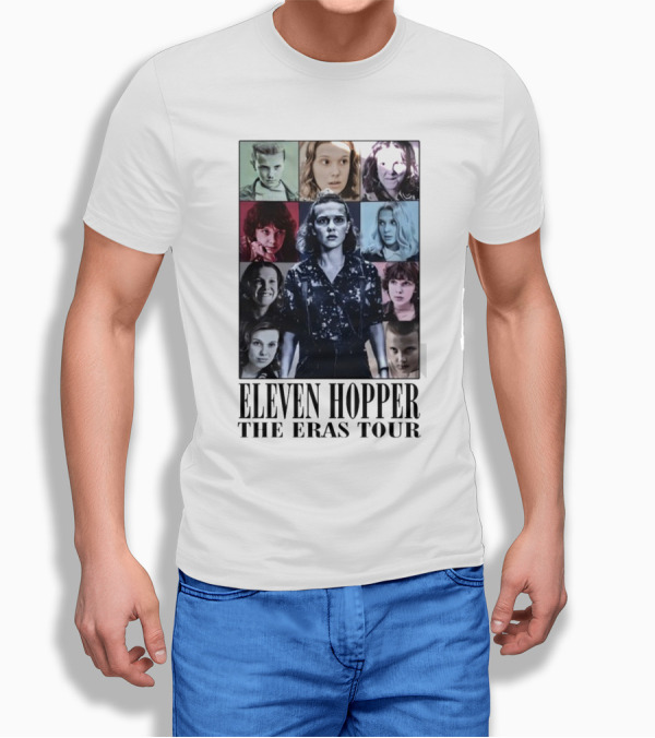 Eleven Hopper The Eras Tour With Iconic Characters Grid T-Shirt
