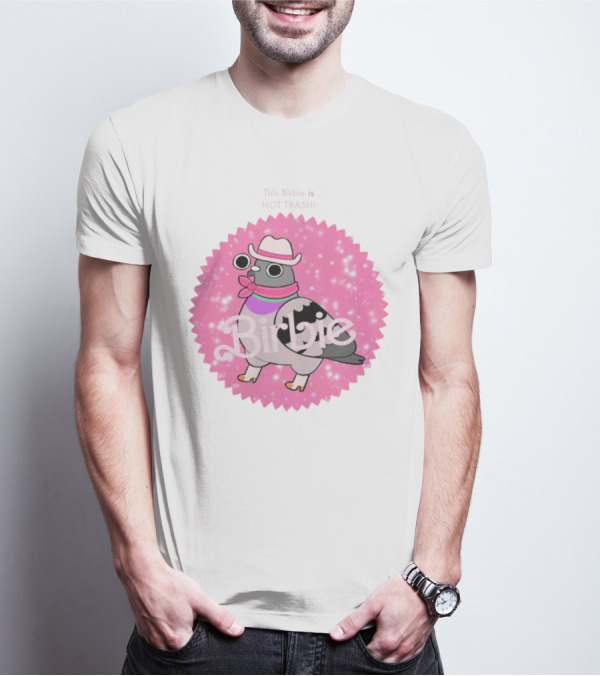 This Birbie Is Not Trash Birbie Pink Sparkle Cowboy Hat Pigeon T-Shirt