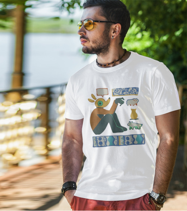 Trickleyt Homunculus Deer Character With Floral And Sheep T-Shirt