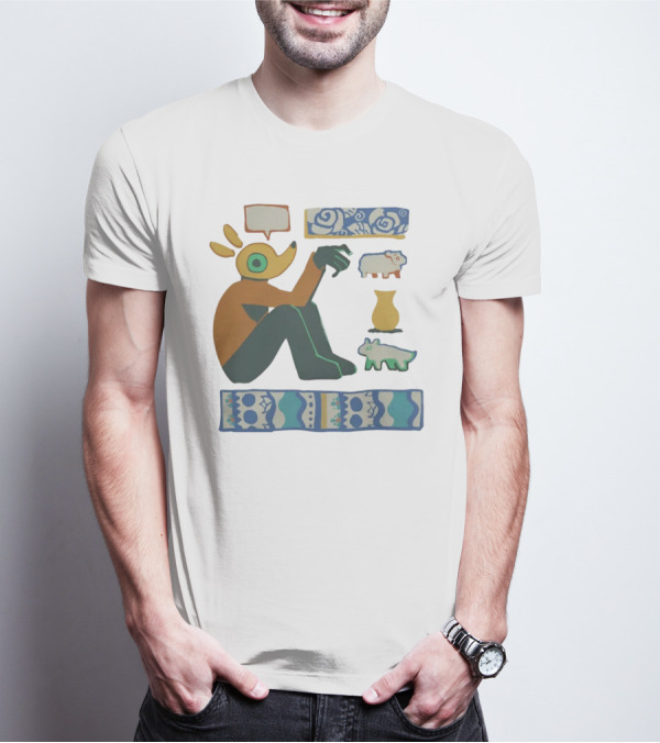 Trickleyt Homunculus Deer Character With Floral And Sheep T-Shirt