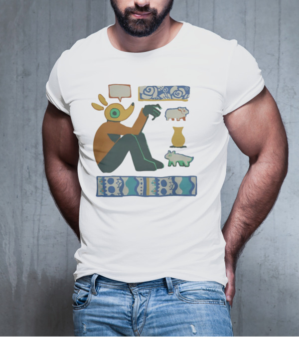 Trickleyt Homunculus Deer Character With Floral And Sheep T-Shirt