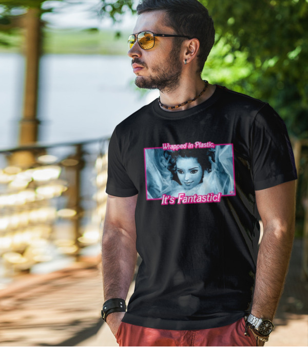 Wrapped In Plastic It's Fantastic Distorted Doll Face T-Shirt