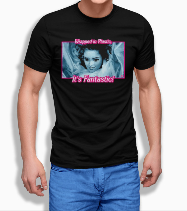 Wrapped In Plastic It's Fantastic Distorted Doll Face T-Shirt