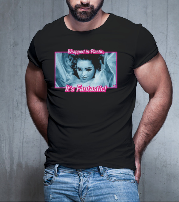 Wrapped In Plastic It's Fantastic Distorted Doll Face T-Shirt