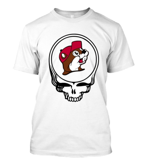 Buc-ee's Beaver In Grateful Dead Style Skull T-Shirt